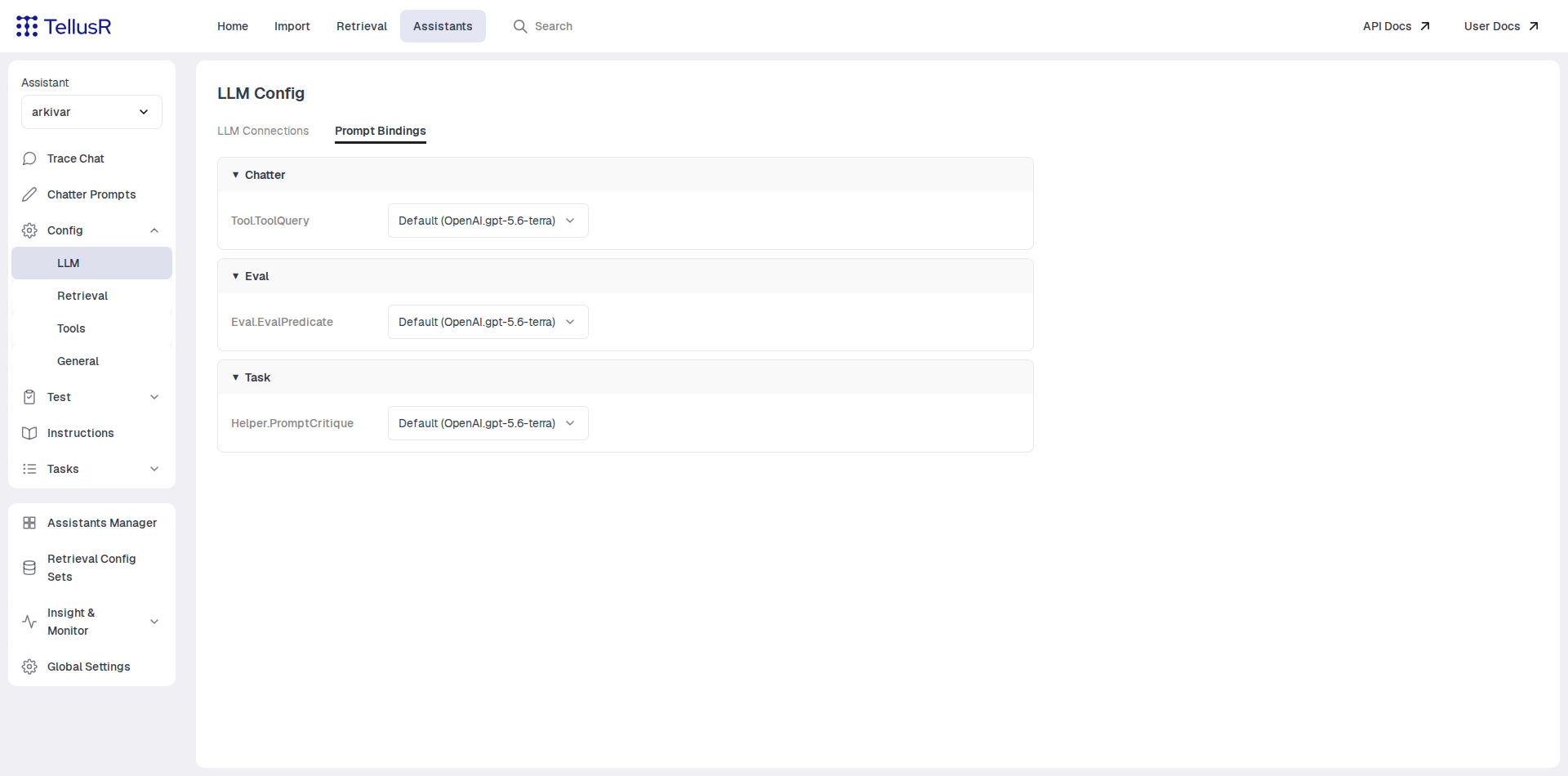 Prompt bindings