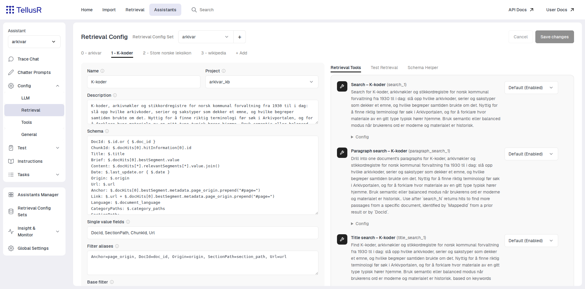 Retrieval Config