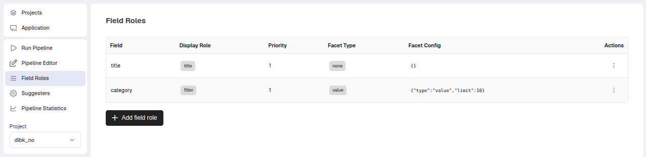 Field roles example