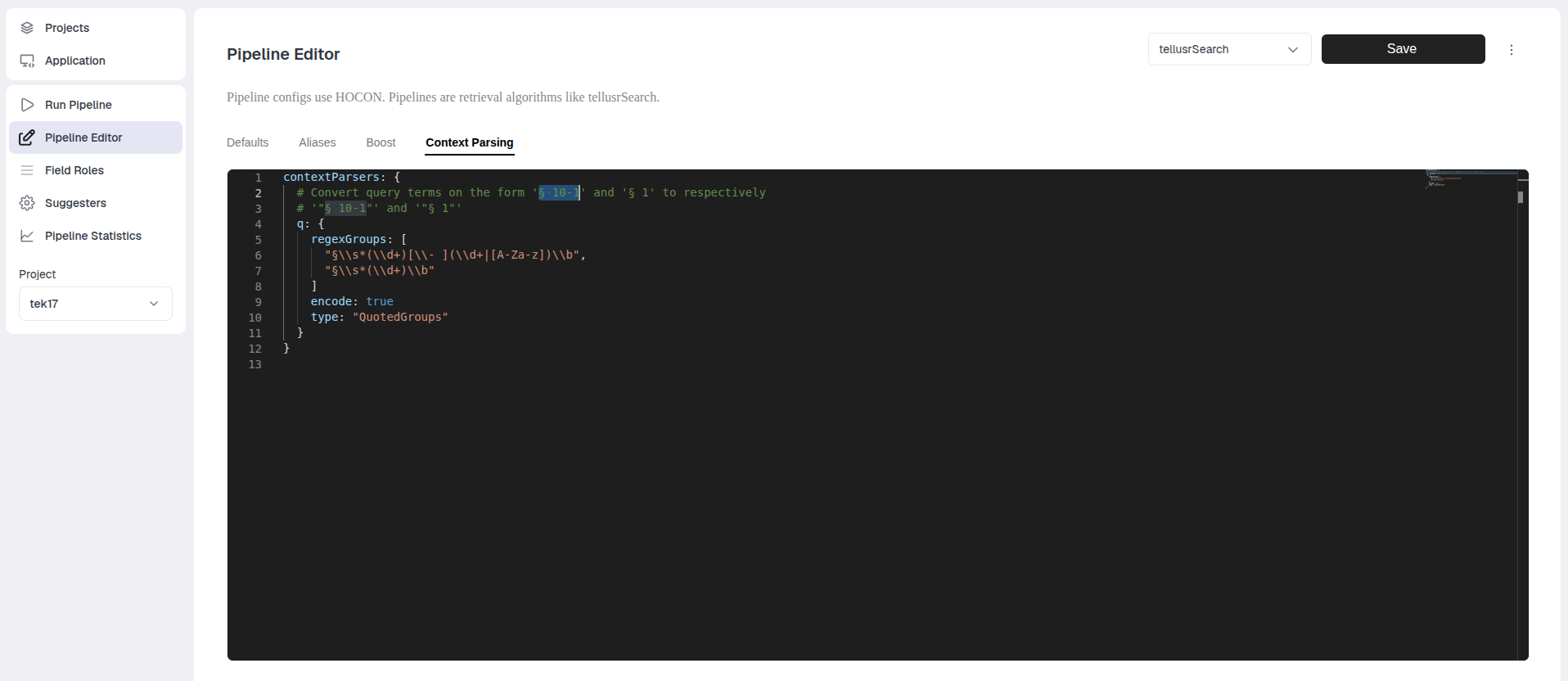 Context parsing